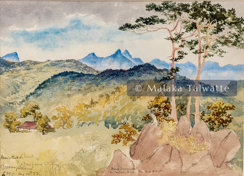 Constance Gordon-Cumming: Adam's Peak and Church, Ratnapoora.