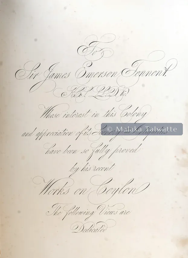 A work by Sir James Emerson Tennent from the Talwatte Collection