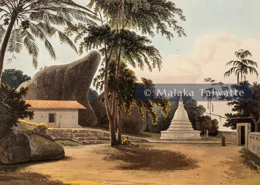 Samuel Daniell's 1808 aquatint: View Between Galle and Mattura.