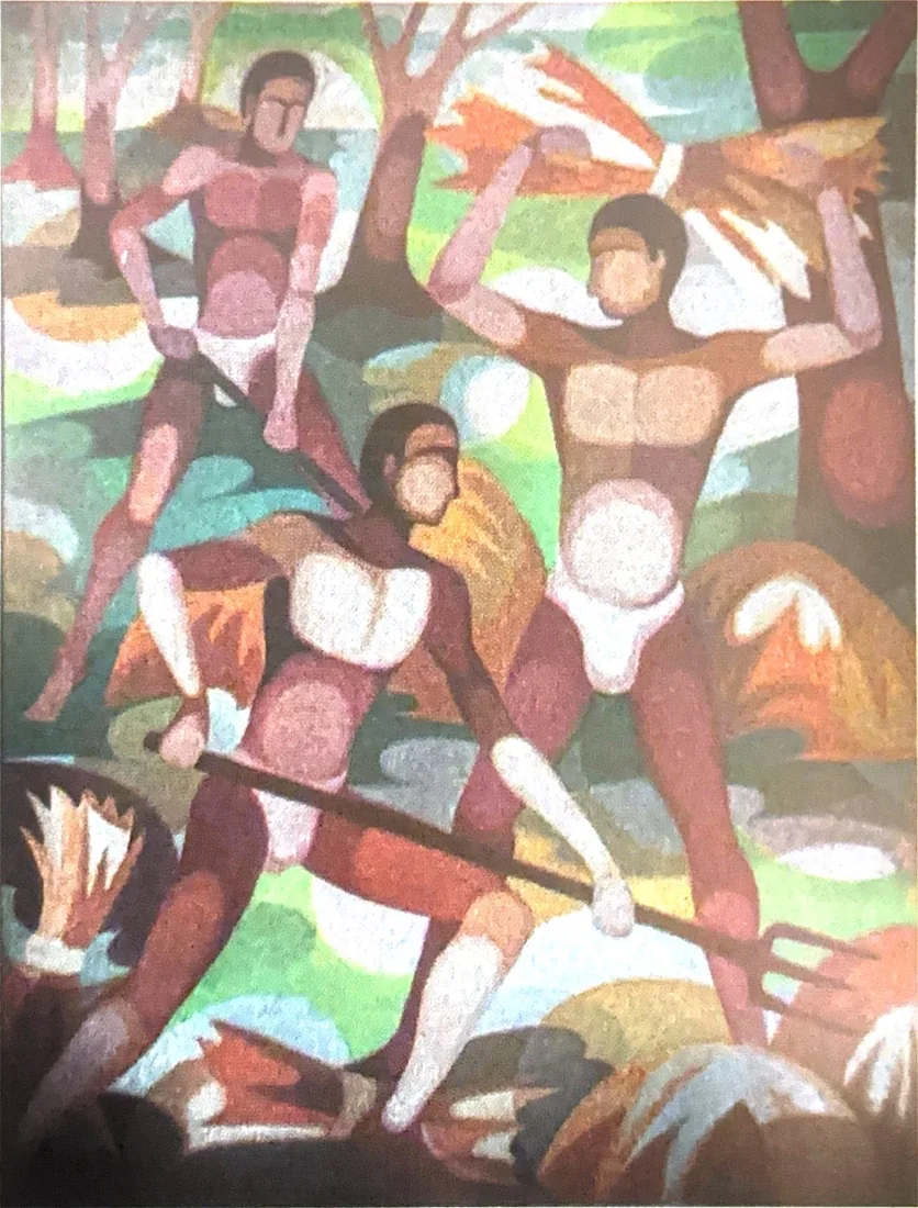 Senaka Senanayake, 'Golden Hay', 1979, a village harvest scene.