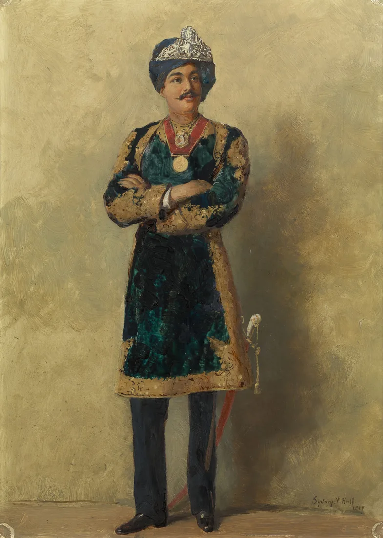Sydney Prior Hall, portrait of the Maharaja of Cooch Behar, 1887, an oil study among the India-tour portraits in the Royal Collection.