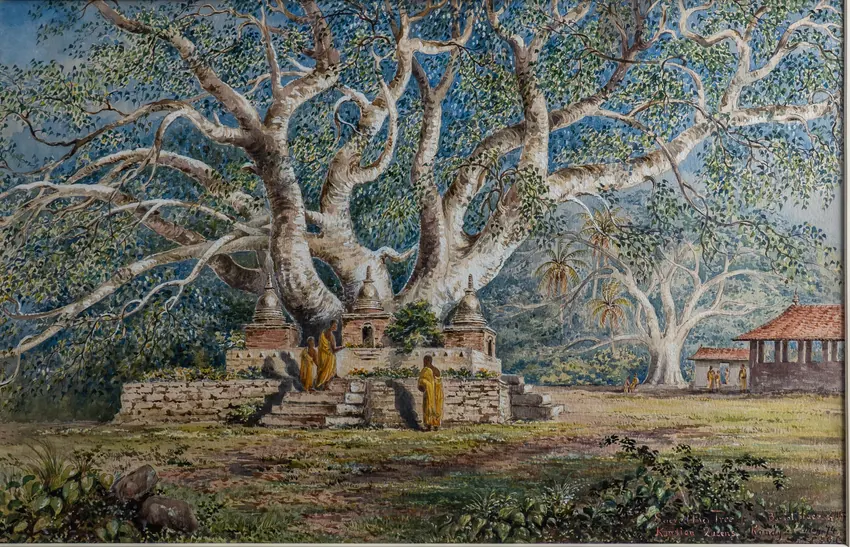 Constance Gordon-Cumming: Sacred Bo Tree at the Burial Place of the Kandian Queens, Kandy.