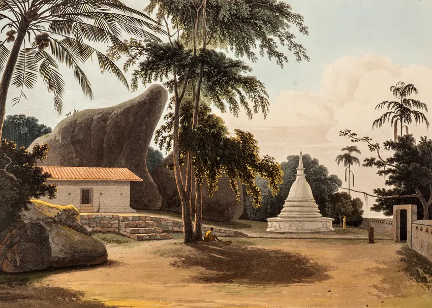 Samuel Daniell's 1808 aquatint: View Between Galle and Mattura.