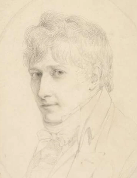 A pencil portrait bust of the artist Samuel Daniell, drawn by his brother William Daniell.