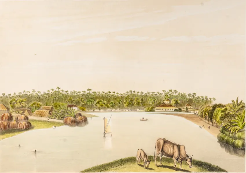 John Deschamps: The Lake and Slave Island, From the Glacis.