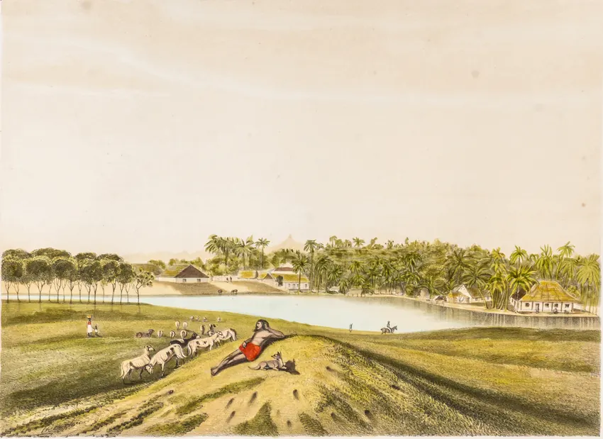 John Deschamps: Adam's Peak and Slave Island, From the Galle-Face Esplanade.