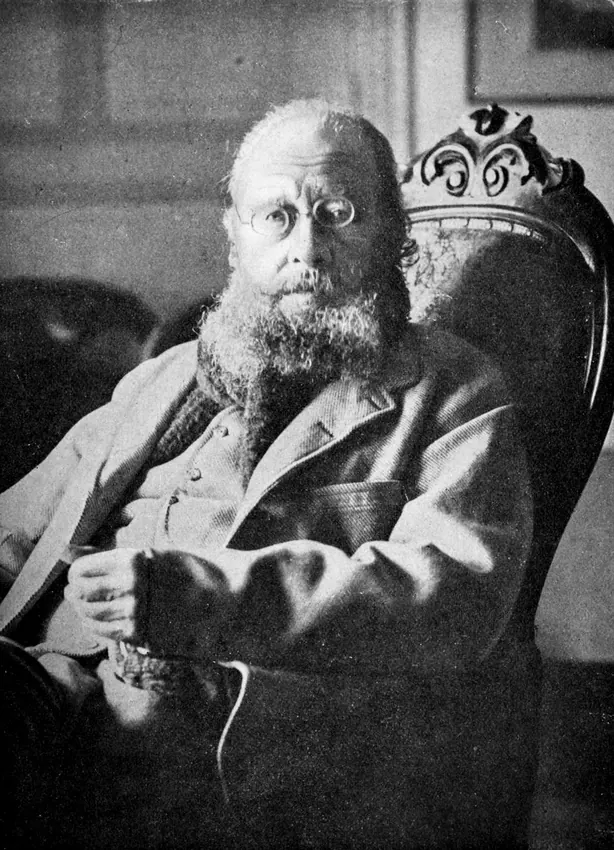 A studio photograph of the artist Edward Lear.