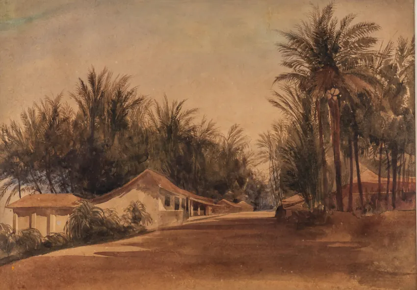 Andrew Nicholl: A Banyan Tree on the Galle Road near Colombo, Ceylon.