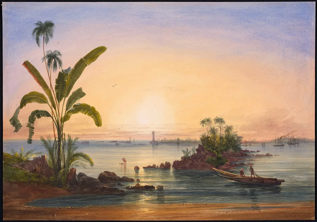 Ceylon: the Pont (point) de Galle, C.1848-9, watercolour, 48.6x69.5cm. Purchased by Queen Victoria in 1850. Collection: 