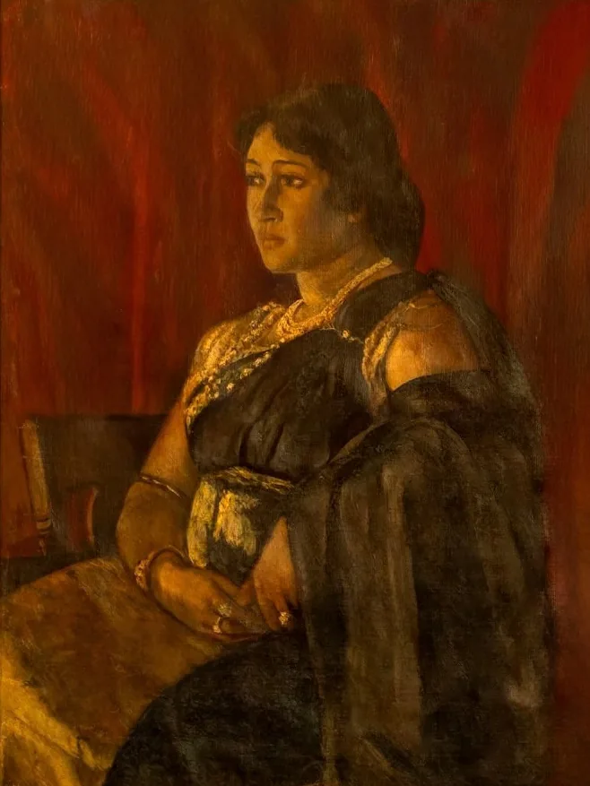 Portrait of Henrietta de Fonseka by C. F. Winzer- She is the daughter-in-law of S. R. de Fonseka Sr., (Mudaliyar) after